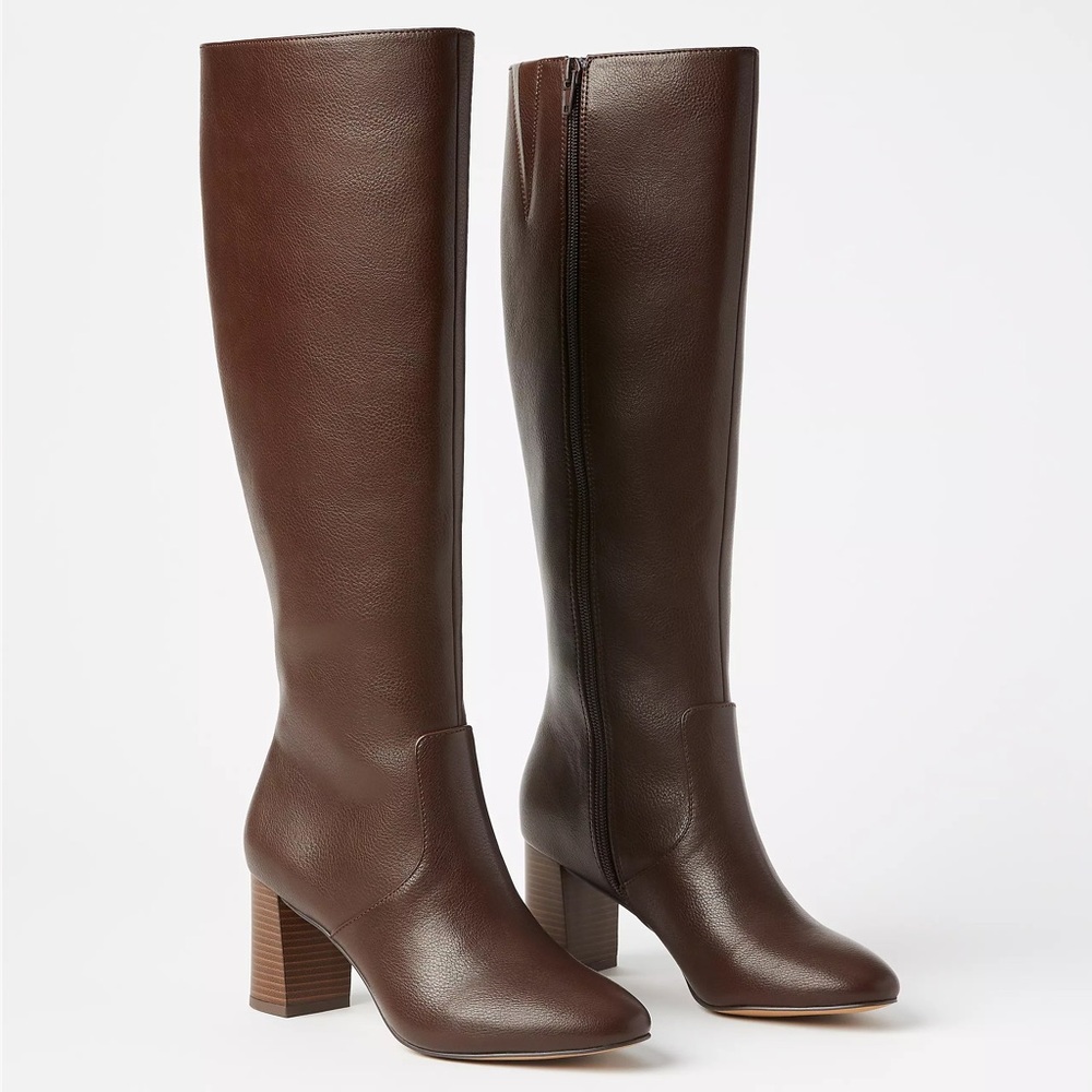 LOFT tall boot block heel chocolate brown sz 7 NWT and box